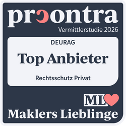 procontra Siegel 2026: DEURAG erhält die Auszeichnung Top Anbieter in der Kategorie Privatrechtsschutz