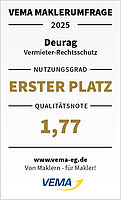 VEMA Qualitätssiegel Erster Platz DEURAG Vermieter-Rechtsschutz
